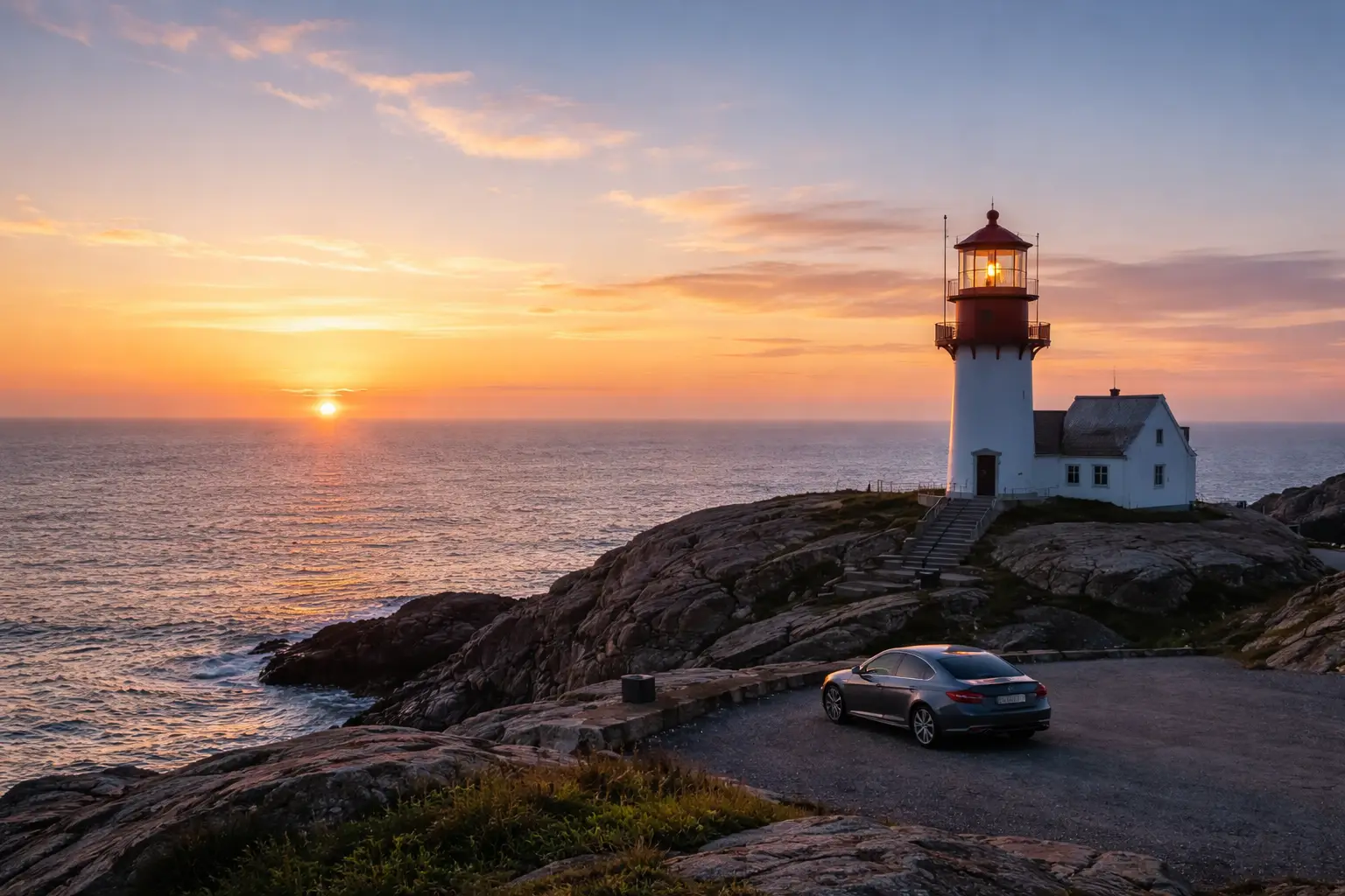 Percorso costiero in Norvegia con auto a noleggio